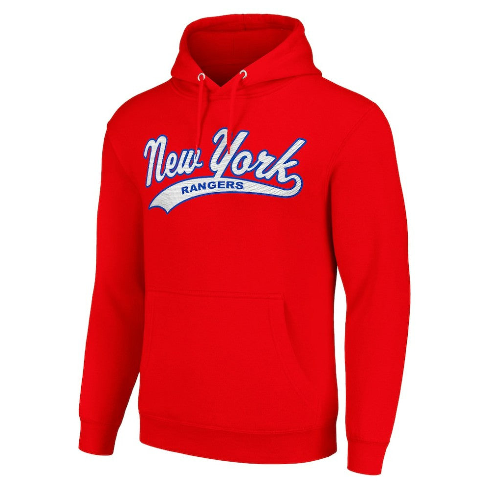 New York Rangers Starter Tailsweep Fleece Tri-Blend Pullover Hoodie - Red - NHL 200652745