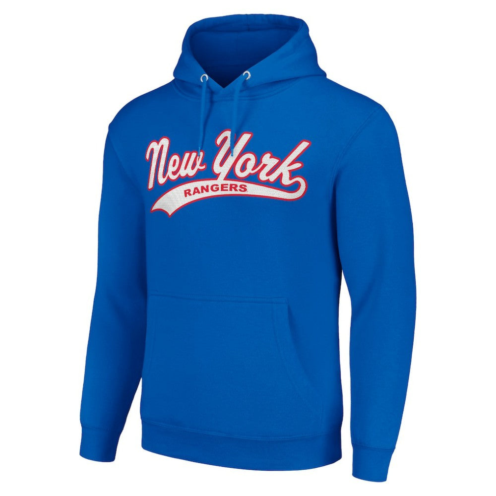 New York Rangers Starter Tailsweep Fleece Tri-Blend Pullover Hoodie - Blue - NHL 200652751
