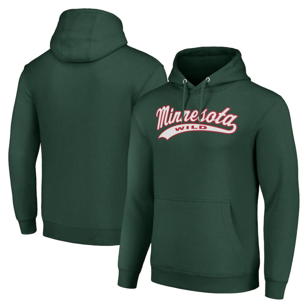 Minnesota Wild Starter Tailsweep Fleece Tri-Blend Pullover Hoodie - Green - NHL 200652754