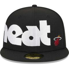 Miami Heat Checkerboard UV 59FIFTY Fitted Hat Black | New Era Lifestyle