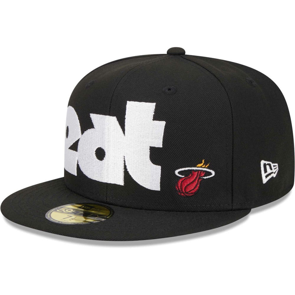 Miami Heat Checkerboard UV 59FIFTY Fitted Hat Black | New Era Lifestyle