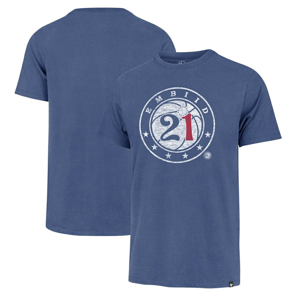 Joel Embiid Philadelphia 76ers '47 Player Logo Vintage T-Shirt Royal | 47 brand outlet