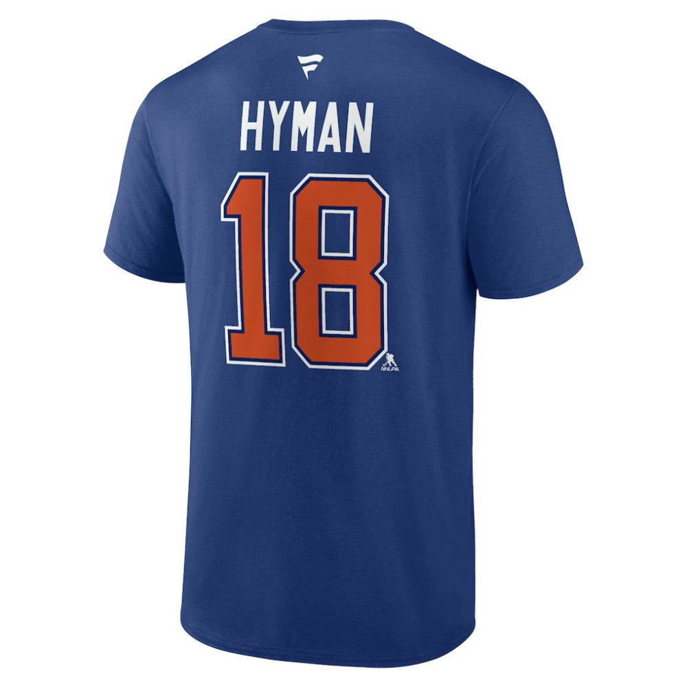 Zach Hyman Edmonton Oilers Fanatics Authentic Stack Name & Number T-Shirt - Blue - NHL 200656077