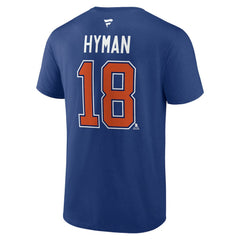 Zach Hyman Edmonton Oilers Fanatics Authentic Stack Name & Number T-Shirt - Blue - NHL 200656077