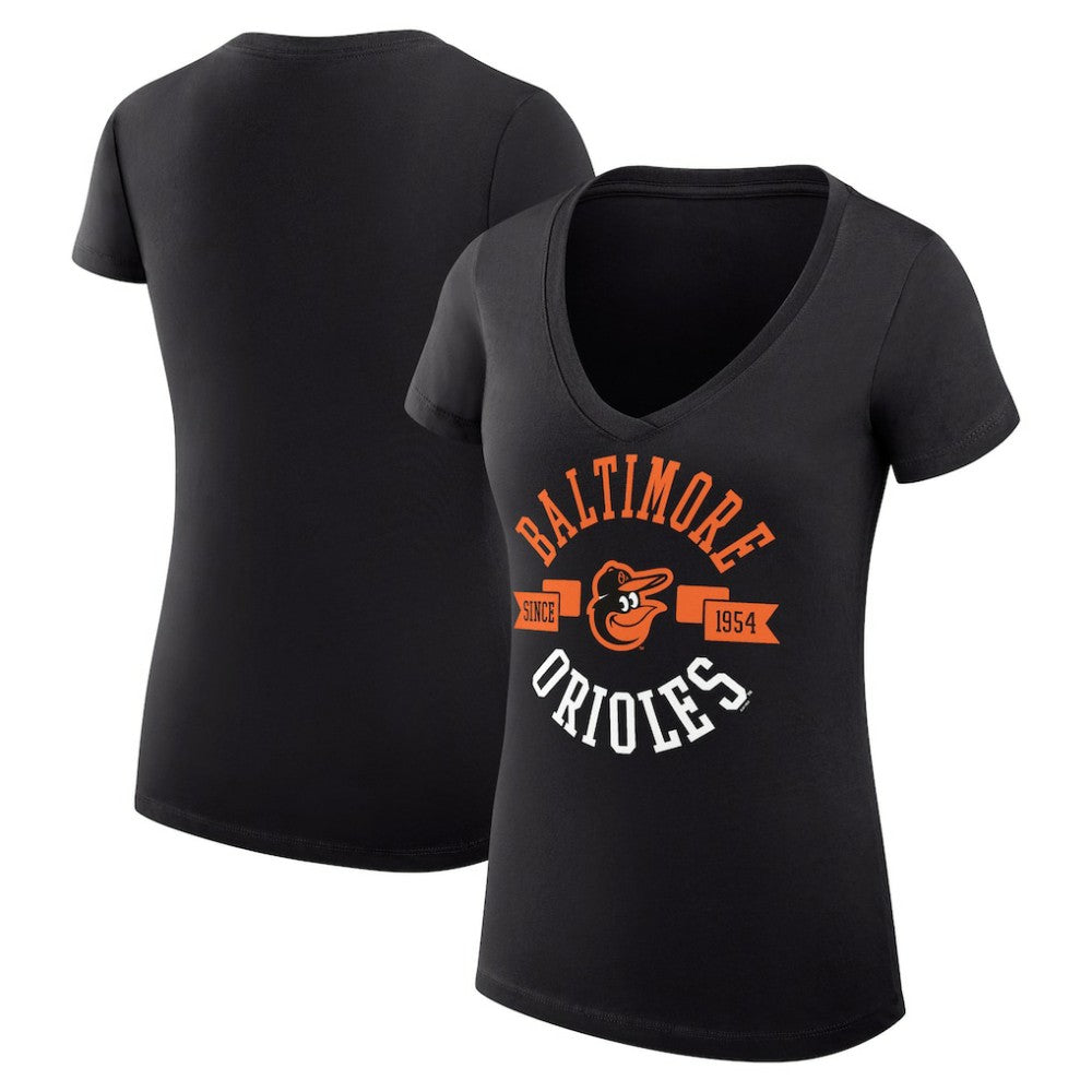 Baltimore Orioles G-III 4Her by Carl Banks Women's Super-Slim Fit Lightweight City Graphic V-Neck T-Shirt - Black - MLB Online