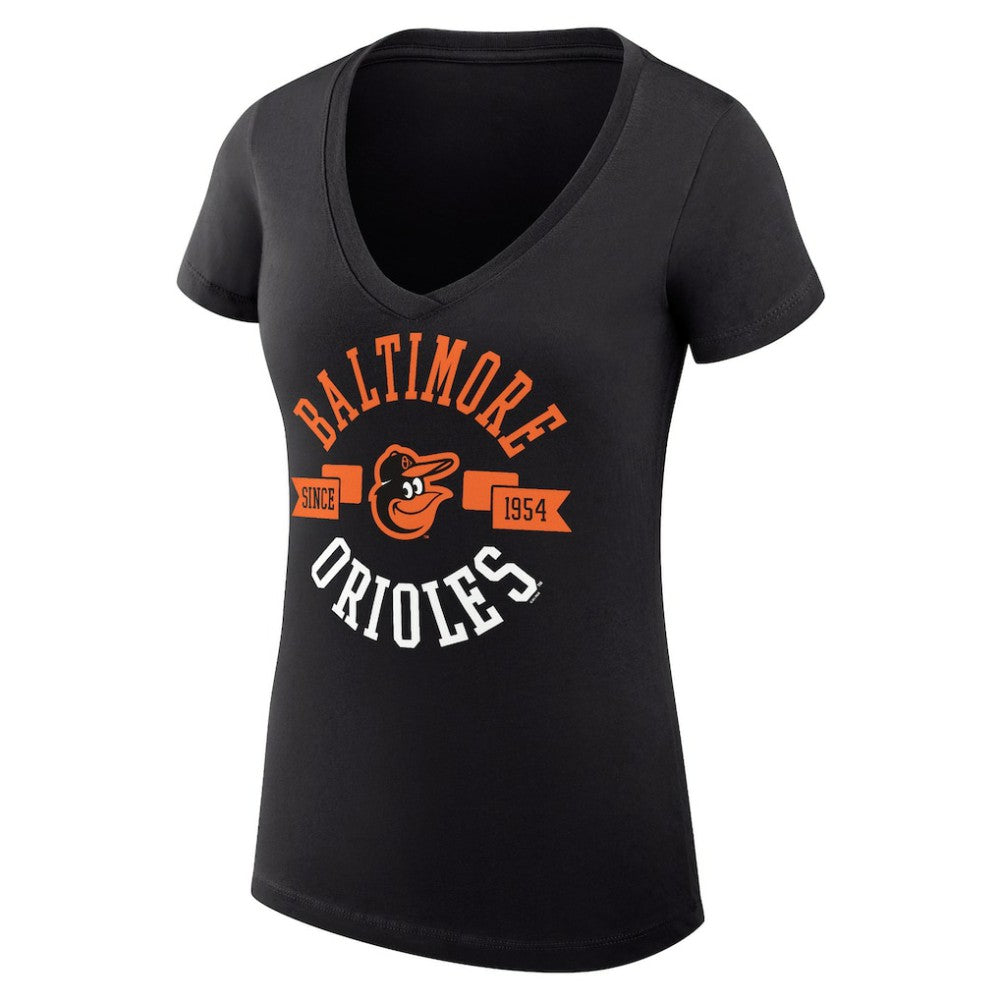 Baltimore Orioles G-III 4Her by Carl Banks Women's Super-Slim Fit Lightweight City Graphic V-Neck T-Shirt - Black - MLB Online