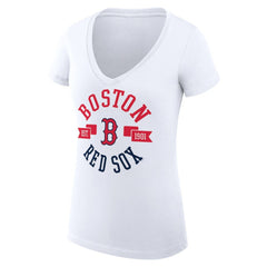 Boston Red Sox G-III 4Her by Carl Banks Women's Super-Slim Fit Lightweight City Graphic V-Neck T-Shirt - White - MLB Online
