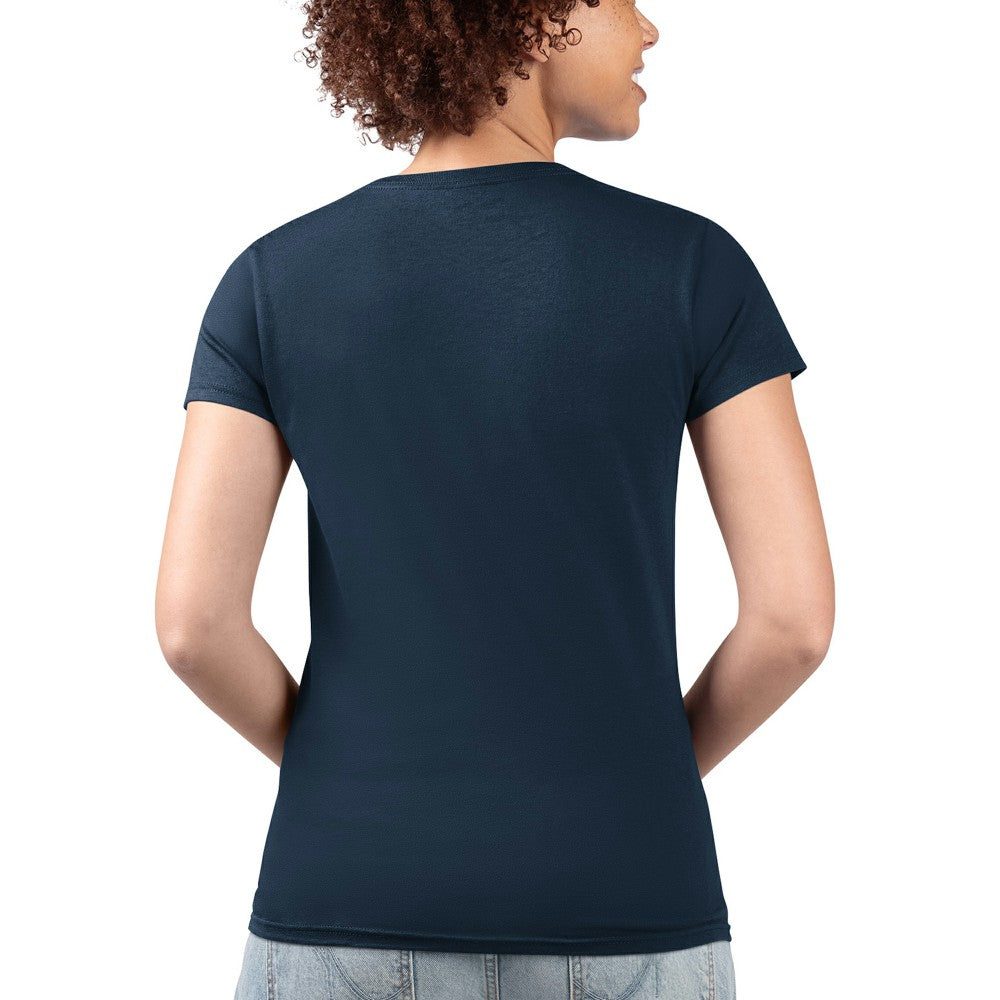 Los Angeles Angels G-III 4Her by Carl Banks Women's Super-Slim Fit Lightweight City Graphic V-Neck T-Shirt - Navy - MLB Lifestyle