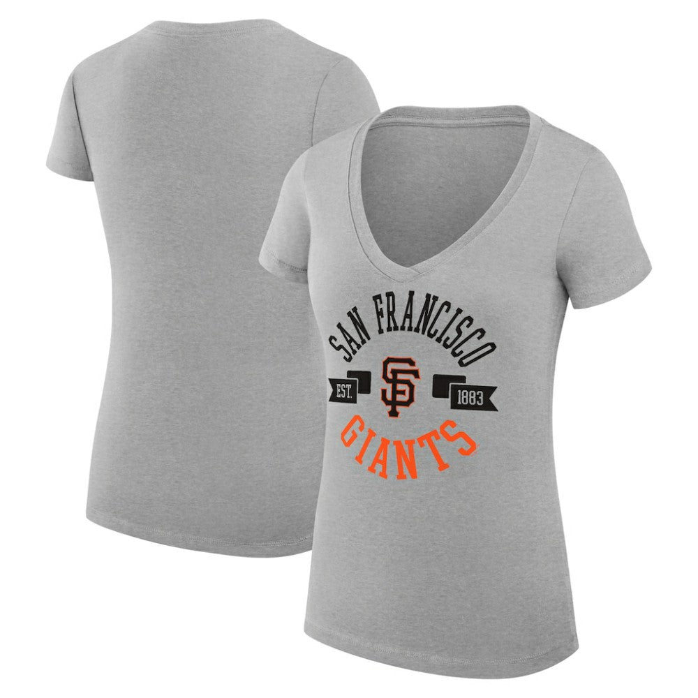 San Francisco Giants G-III 4Her by Carl Banks Women's Super-Slim Fit Lightweight City Graphic V-Neck T-Shirt - Heather Gray - MLB Online