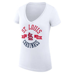 St. Louis Cardinals G-III 4Her by Carl Banks Women's Super-Slim Fit Lightweight City Graphic V-Neck T-Shirt - White - MLB Sale