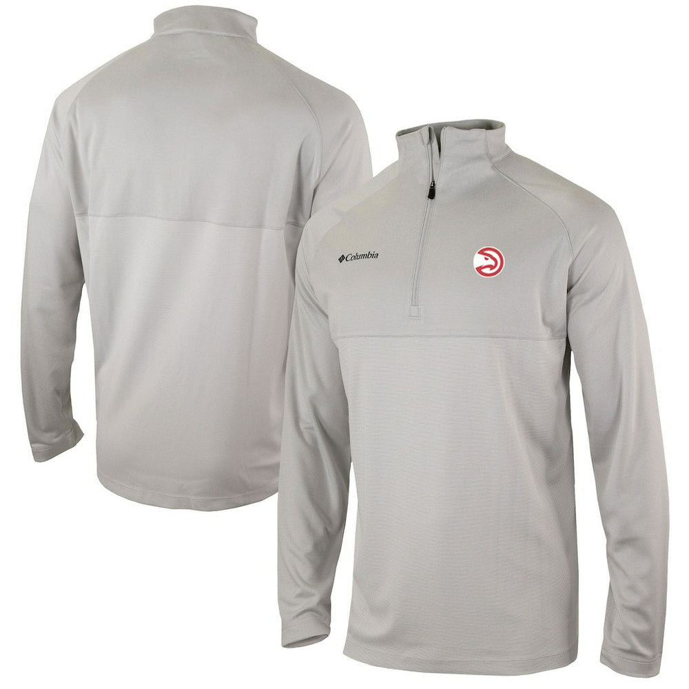 Atlanta Hawks Omni-Wick Rockin' It Quarter-Zip Pullover Top Heather Gray | Columbia