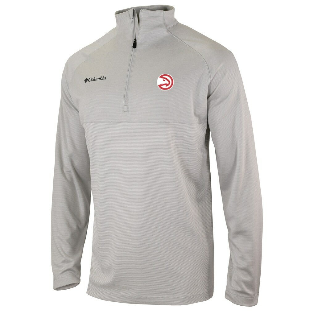 Atlanta Hawks Omni-Wick Rockin' It Quarter-Zip Pullover Top Heather Gray | Columbia