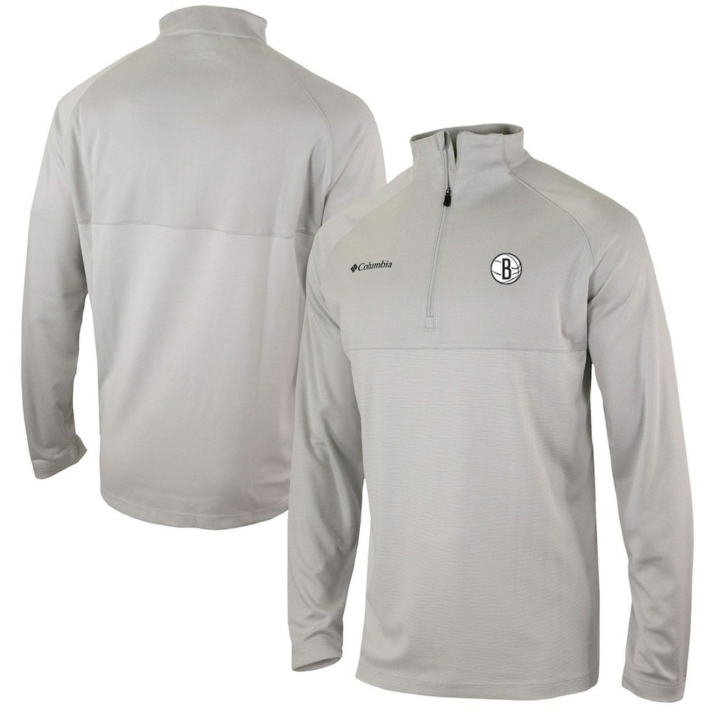 Brooklyn Nets Omni-Wick Rockin' It Quarter-Zip Pullover Top Heather Gray | Columbia Lifestyle