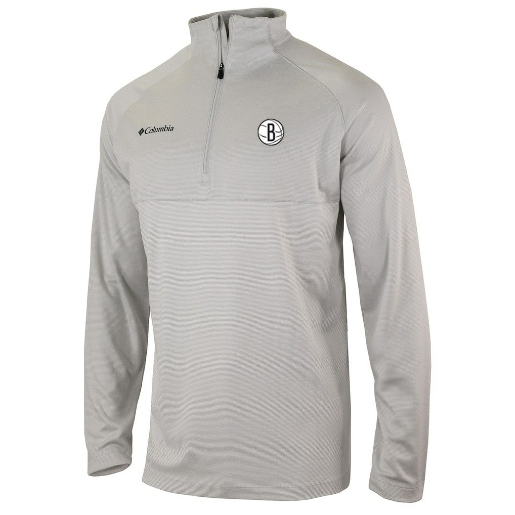 Brooklyn Nets Omni-Wick Rockin' It Quarter-Zip Pullover Top Heather Gray | Columbia Lifestyle