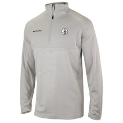 Brooklyn Nets Omni-Wick Rockin' It Quarter-Zip Pullover Top Heather Gray | Columbia Lifestyle