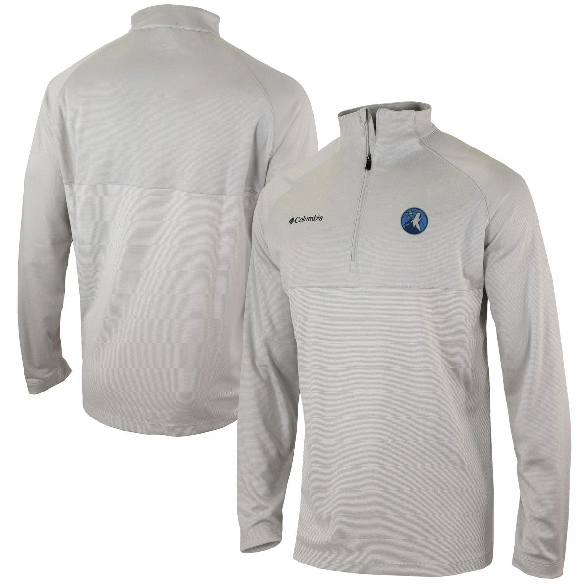 Minnesota Timberwolves Omni-Wick Rockin' It Quarter-Zip Pullover Top Heather Gray | Columbia US
