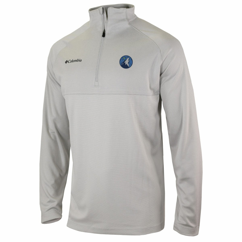 Minnesota Timberwolves Omni-Wick Rockin' It Quarter-Zip Pullover Top Heather Gray | Columbia US