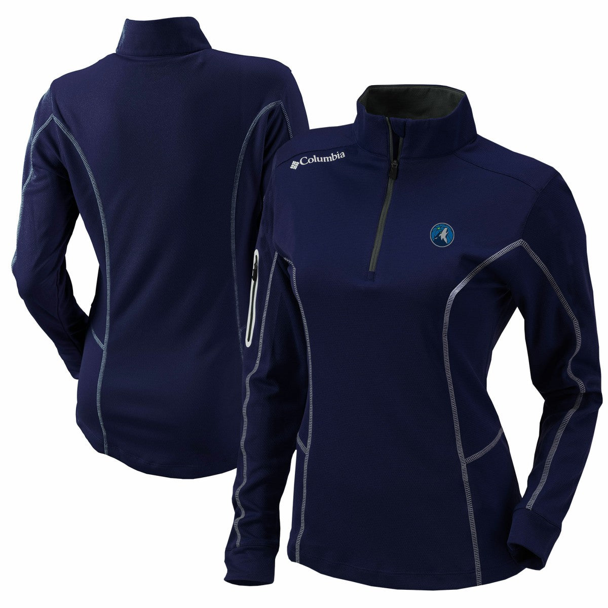 Minnesota Timberwolves Women's Omni-Wick Shotgun Quarter-Zip Pullover Top Navy | Columbia Lifestyle