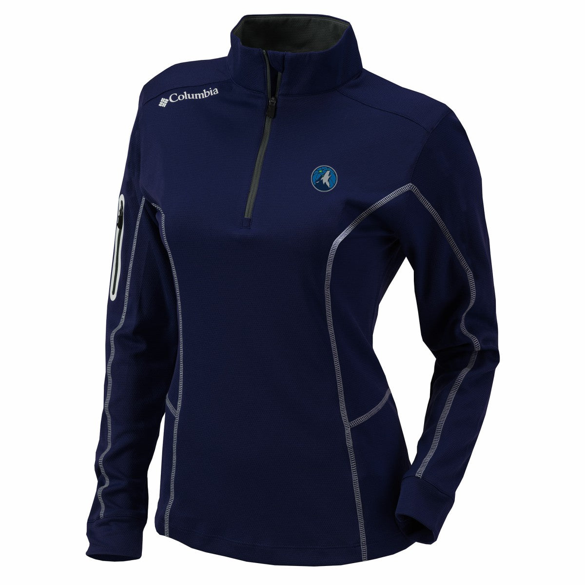 Minnesota Timberwolves Women's Omni-Wick Shotgun Quarter-Zip Pullover Top Navy | Columbia Lifestyle