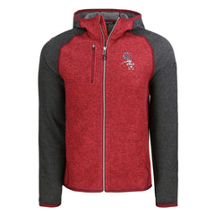 Chicago White Sox Cutter & Buck Stars & Stripes Mainsail Sweater-Knit Full-Zip Hoodie - Heather Red/Heather Charcoal - MLB Discount