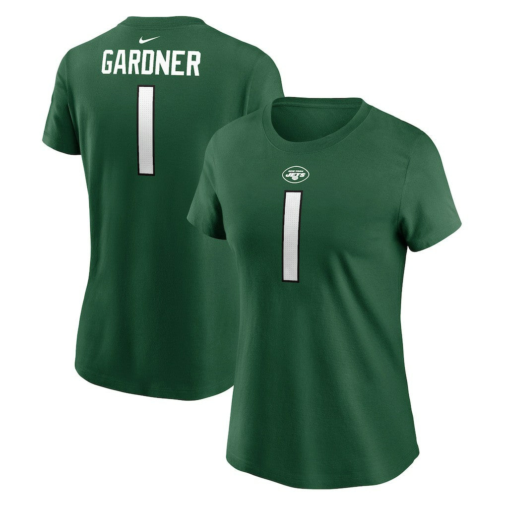 Nike Sauce Gardner New York Jets Women's Player Name & Number T-Shirt Green