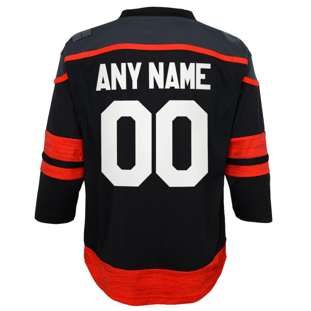 Carolina Hurricanes Youth Home Replica Custom Jersey - Black - NHL 200663287