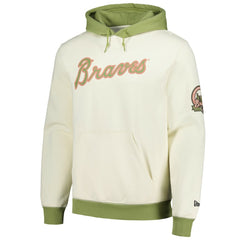 Atlanta Braves New Era Color Pop Pullover Hoodie - Cream/Green - New Era Online