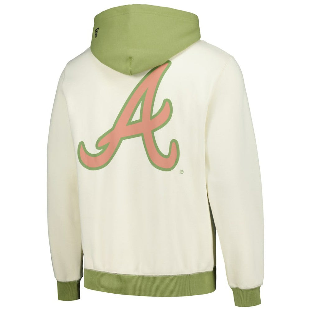 Atlanta Braves New Era Color Pop Pullover Hoodie - Cream/Green - New Era Online