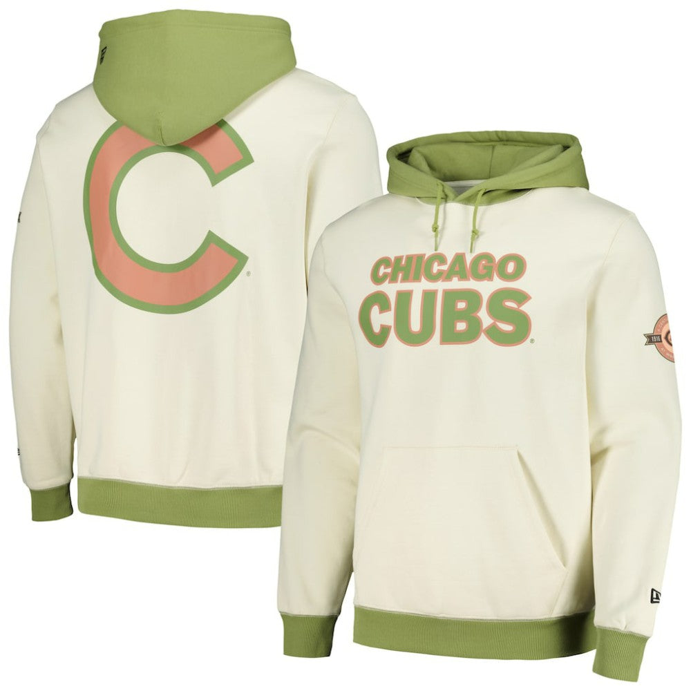 Chicago Cubs New Era Color Pop Pullover Hoodie - Cream/Green - New Era Online