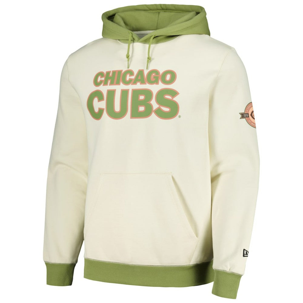 Chicago Cubs New Era Color Pop Pullover Hoodie - Cream/Green - New Era Online