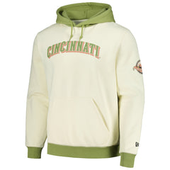 Cincinnati Reds New Era Color Pop Pullover Hoodie - Cream/Green - New Era Lifestyle