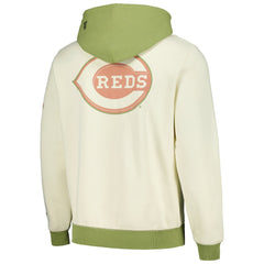 Cincinnati Reds New Era Color Pop Pullover Hoodie - Cream/Green - New Era Lifestyle