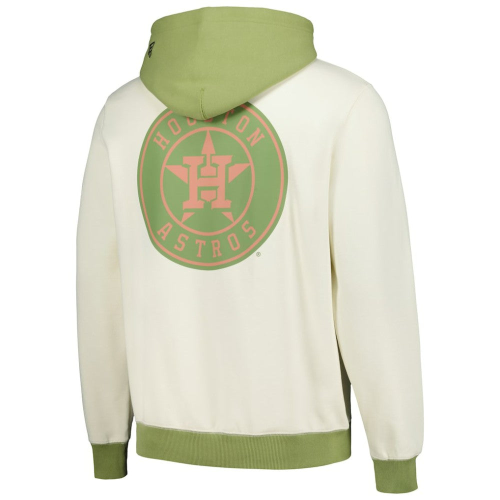 Houston Astros New Era Color Pop Pullover Hoodie - Cream/Green - New Era Lifestyle
