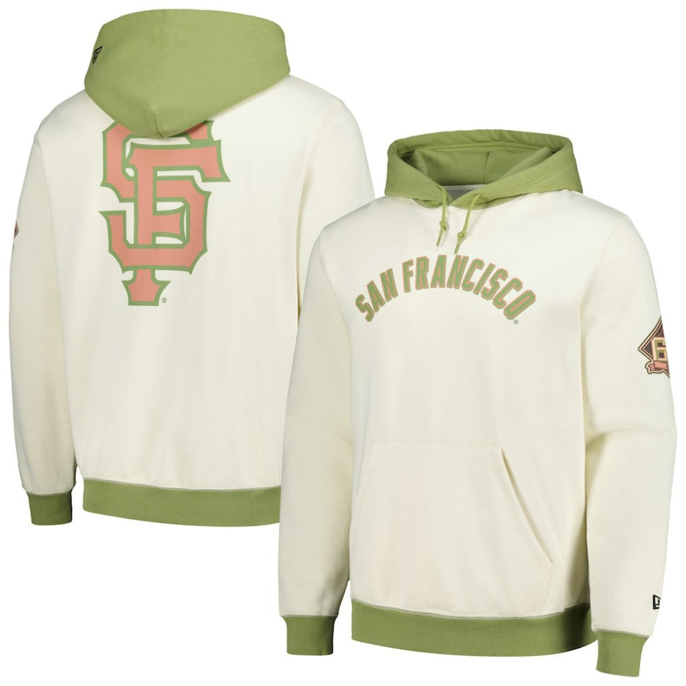 San Francisco Giants New Era Color Pop Pullover Hoodie - Cream/Green - New Era on Sale
