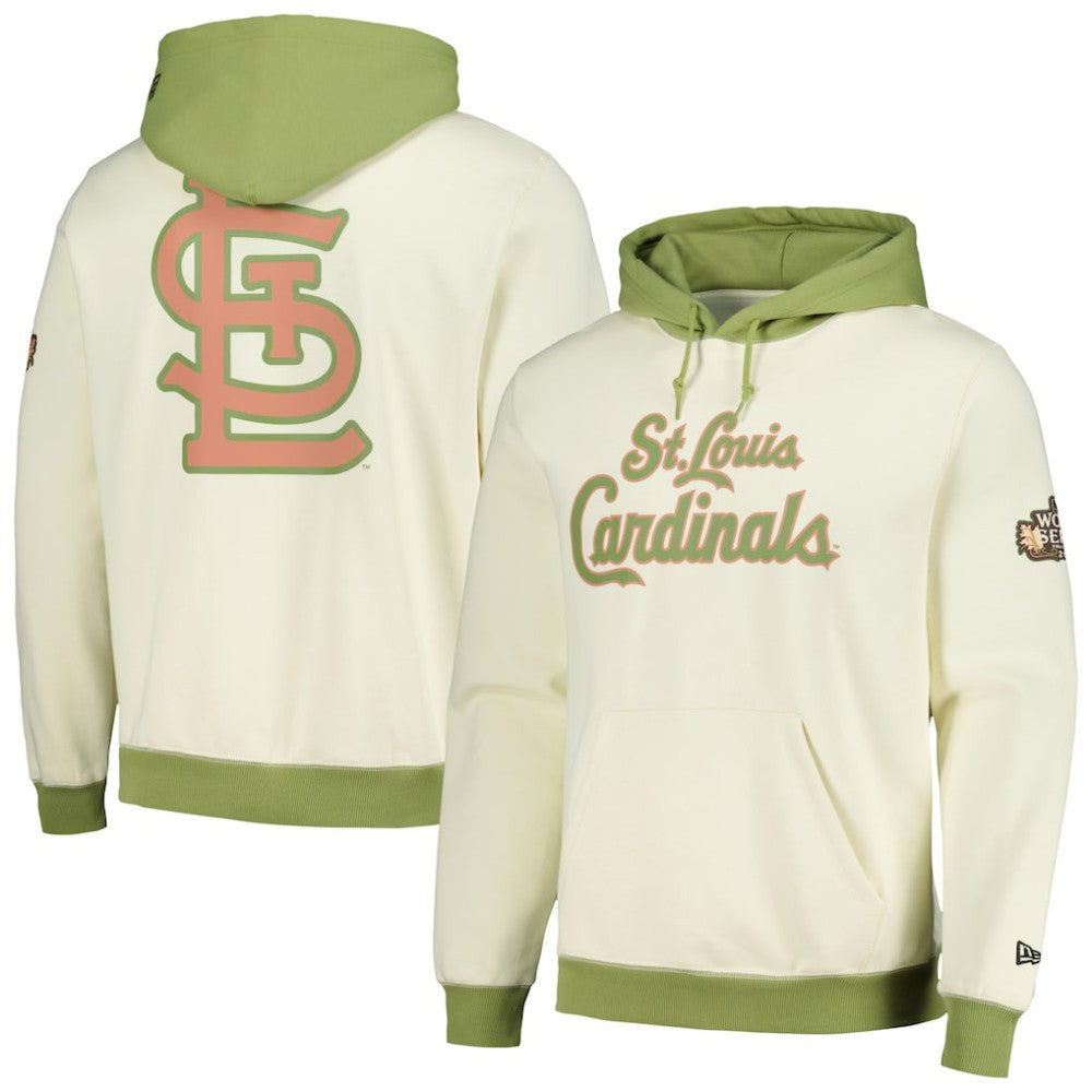 St. Louis Cardinals New Era Color Pop Pullover Hoodie - Cream/Green - New Era Discount