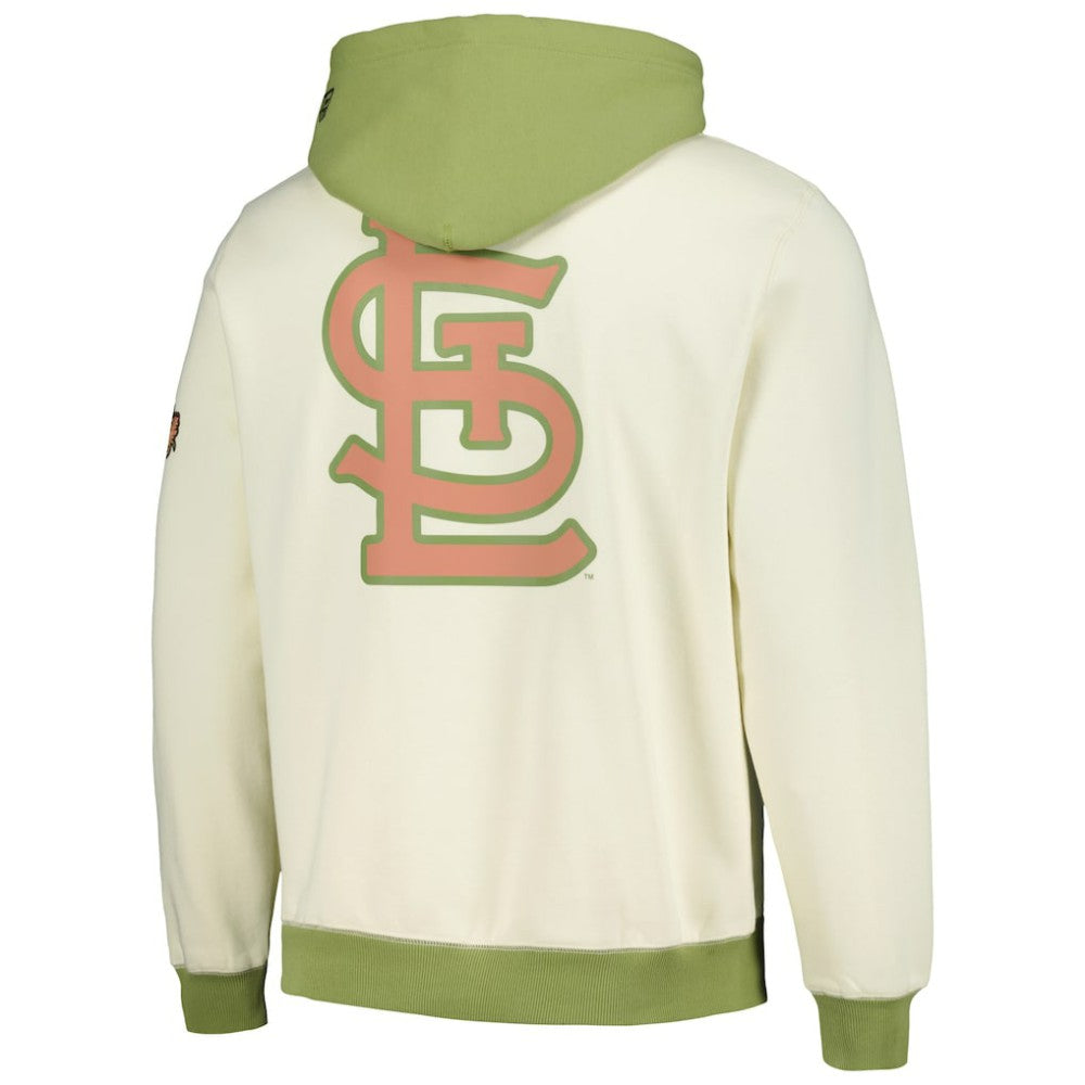 St. Louis Cardinals New Era Color Pop Pullover Hoodie - Cream/Green - New Era Discount