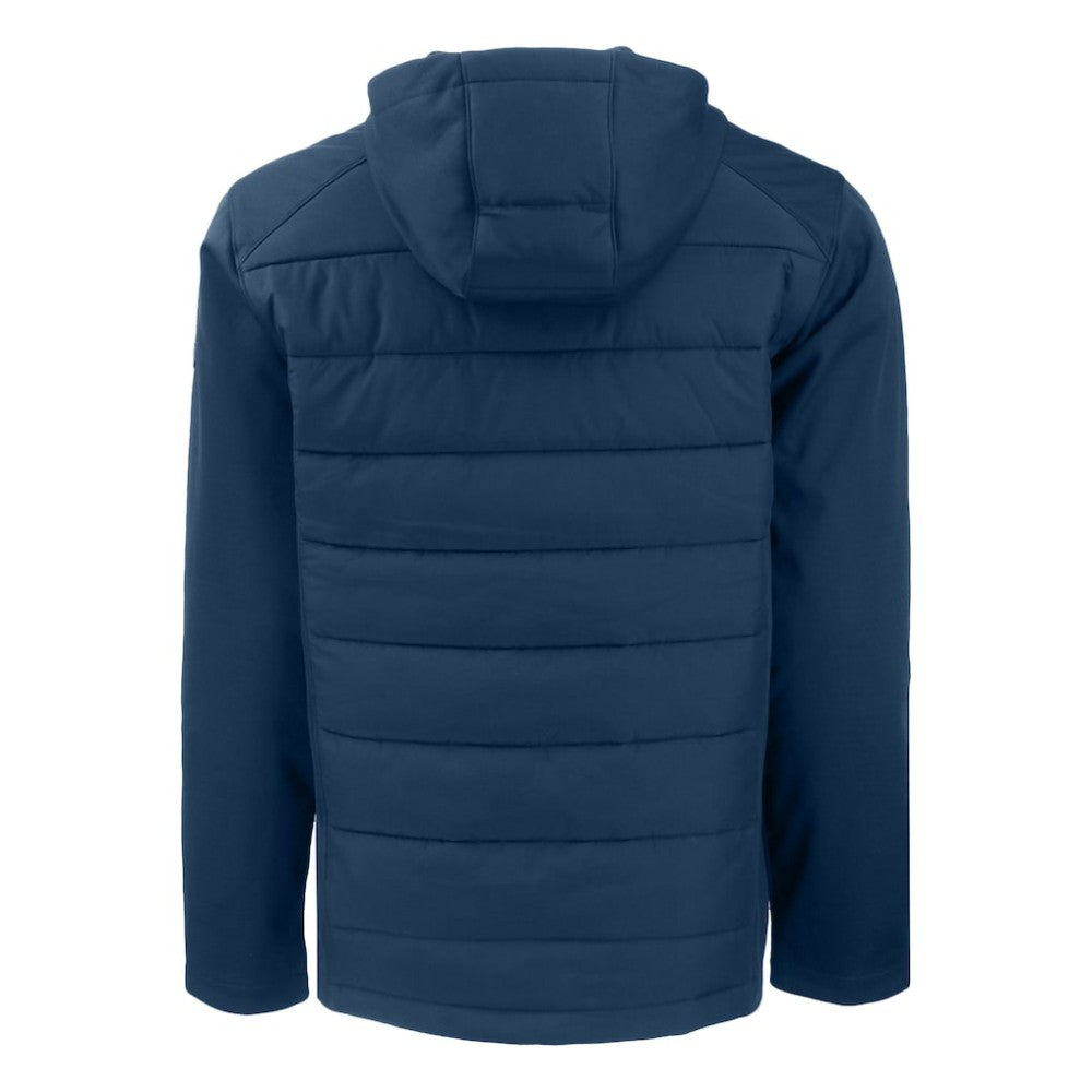 Chicago Cubs Cutter & Buck Stars & Stripes Big & Tall Evoke Hybrid Eco Softshell Recycled Full-Zip Hoodie Jacket - Navy - MLB Sale