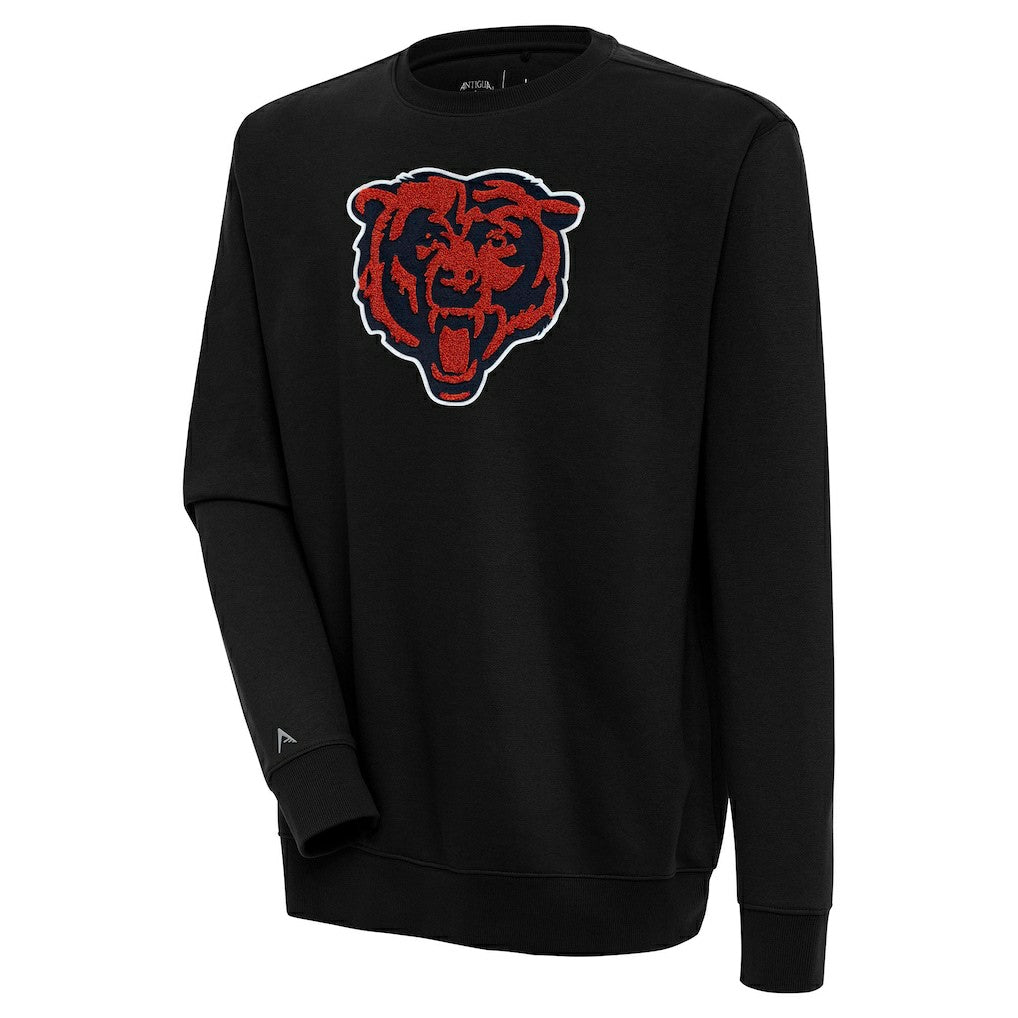 Chicago Bears Antigua Victory Crewneck Pullover Sweatshirt Black