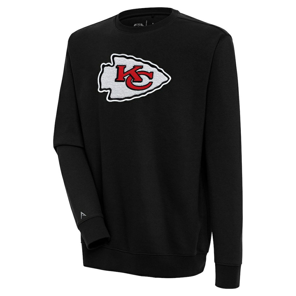 Kansas City Chiefs Antigua Victory Crewneck Pullover Sweatshirt Black