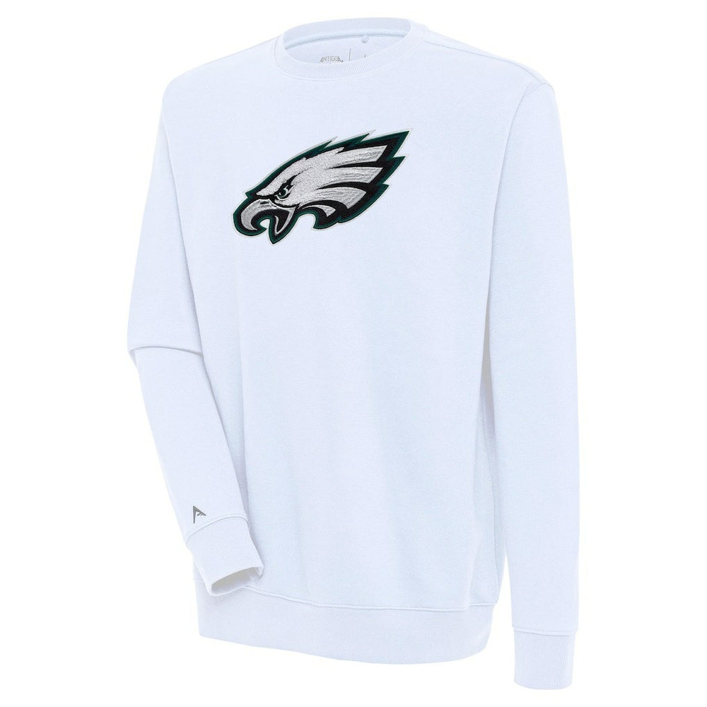 Philadelphia Eagles Antigua Victory Crewneck Pullover Sweatshirt White
