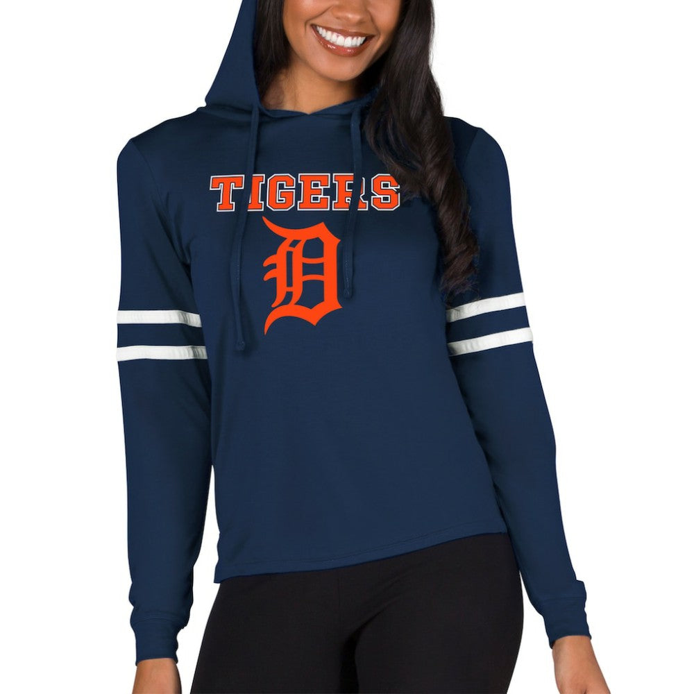 Detroit Tigers Concepts Sport Women's Marathon Lightweight Lounge Pullover Hoodie - Navy - MLB Discount