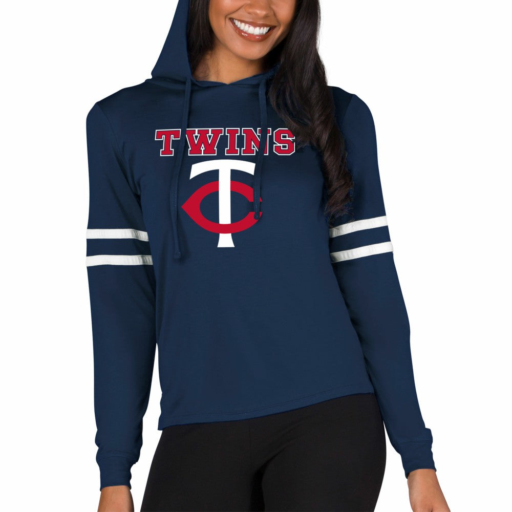 Minnesota Twins Concepts Sport Women's Marathon Lightweight Lounge Pullover Hoodie - Navy - MLB Online