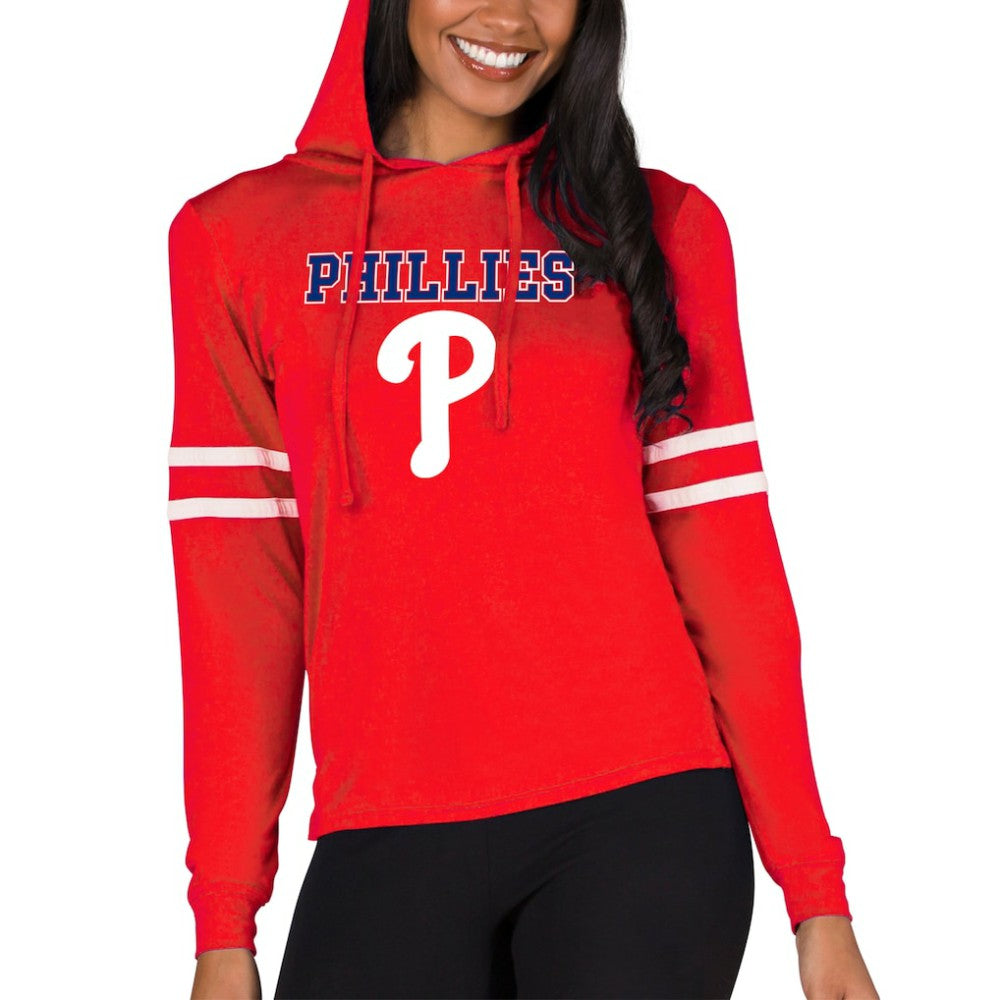 Philadelphia Phillies Concepts Sport Women's Marathon Lightweight Lounge Pullover Hoodie - Red - MLB Online