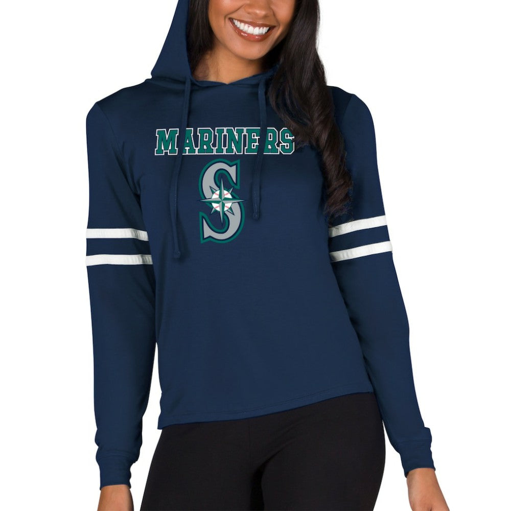 Seattle Mariners Concepts Sport Women's Marathon Lightweight Lounge Pullover Hoodie - Navy - MLB on Sale