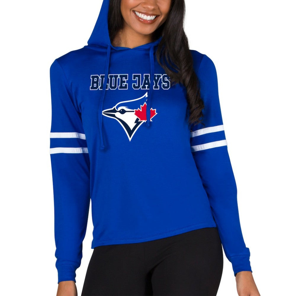 Toronto Blue Jays Concepts Sport Women's Marathon Lightweight Lounge Pullover Hoodie - Royal - MLB on Sale