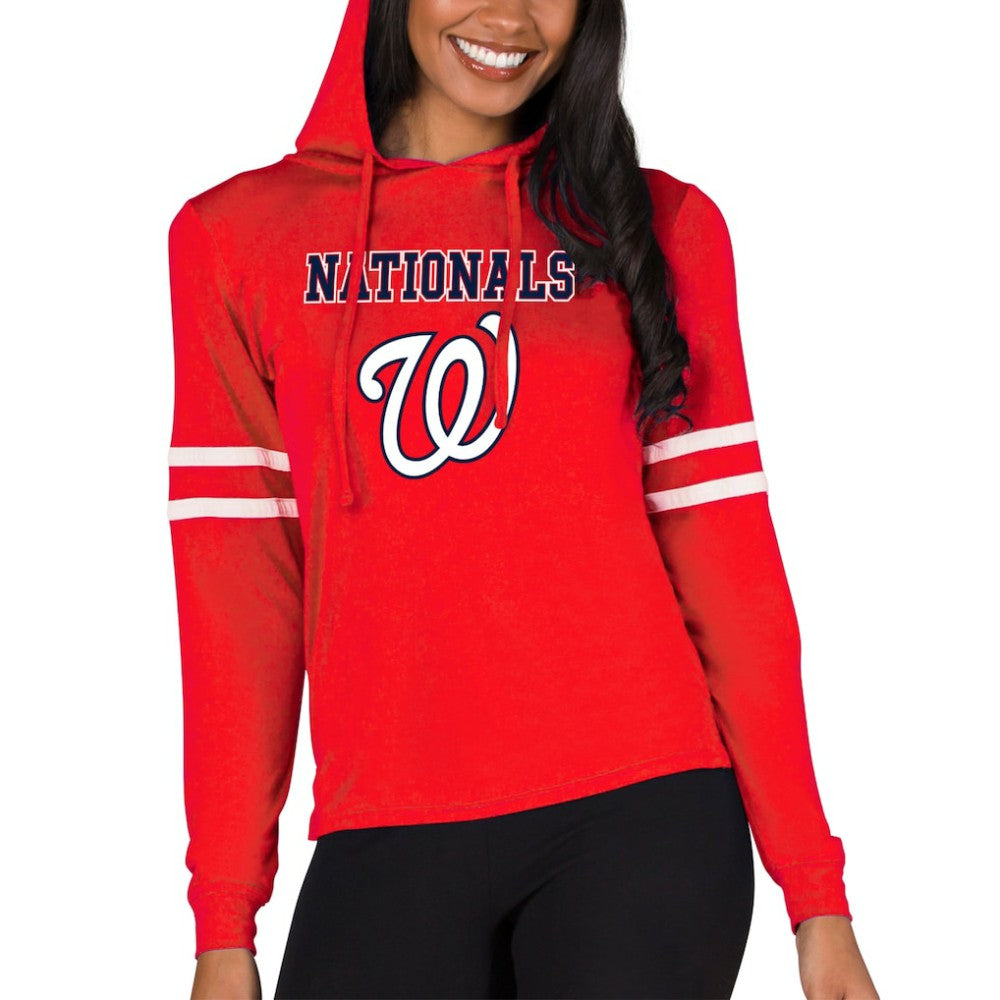 Washington Nationals Concepts Sport Women's Marathon Lightweight Lounge Pullover Hoodie - Red - MLB Lifestyle