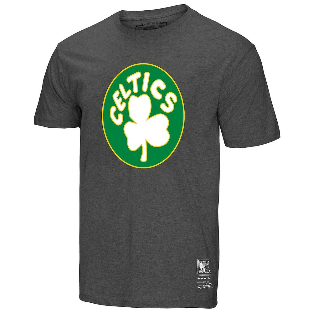 Boston Celtics Unisex Hardwood Classics MVP Throwback Logo T-Shirt Heather Gray | Mitchell & Ness discount
