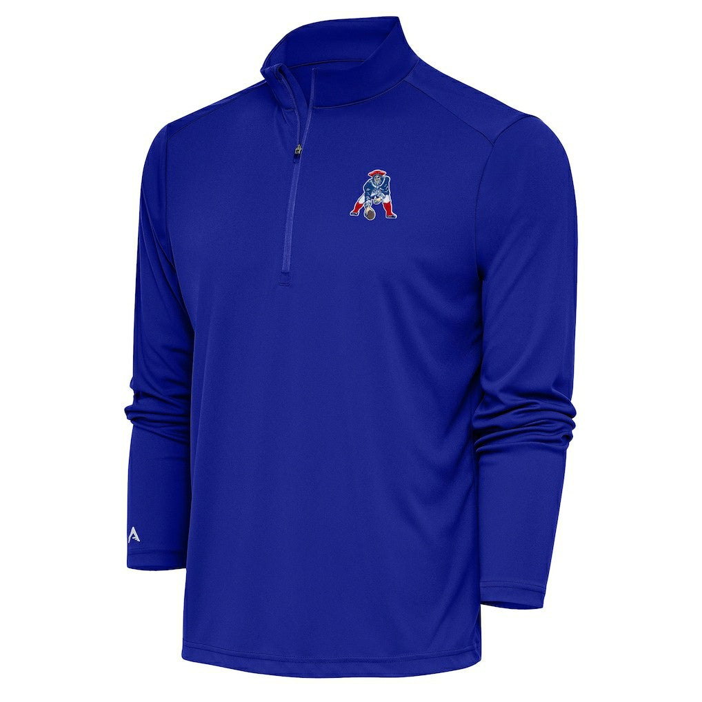 New England Patriots Adult Throwback Logo Tribute Quarter-Zip Pullover Royal