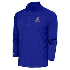 New England Patriots Adult Throwback Logo Tribute Quarter-Zip Pullover Royal
