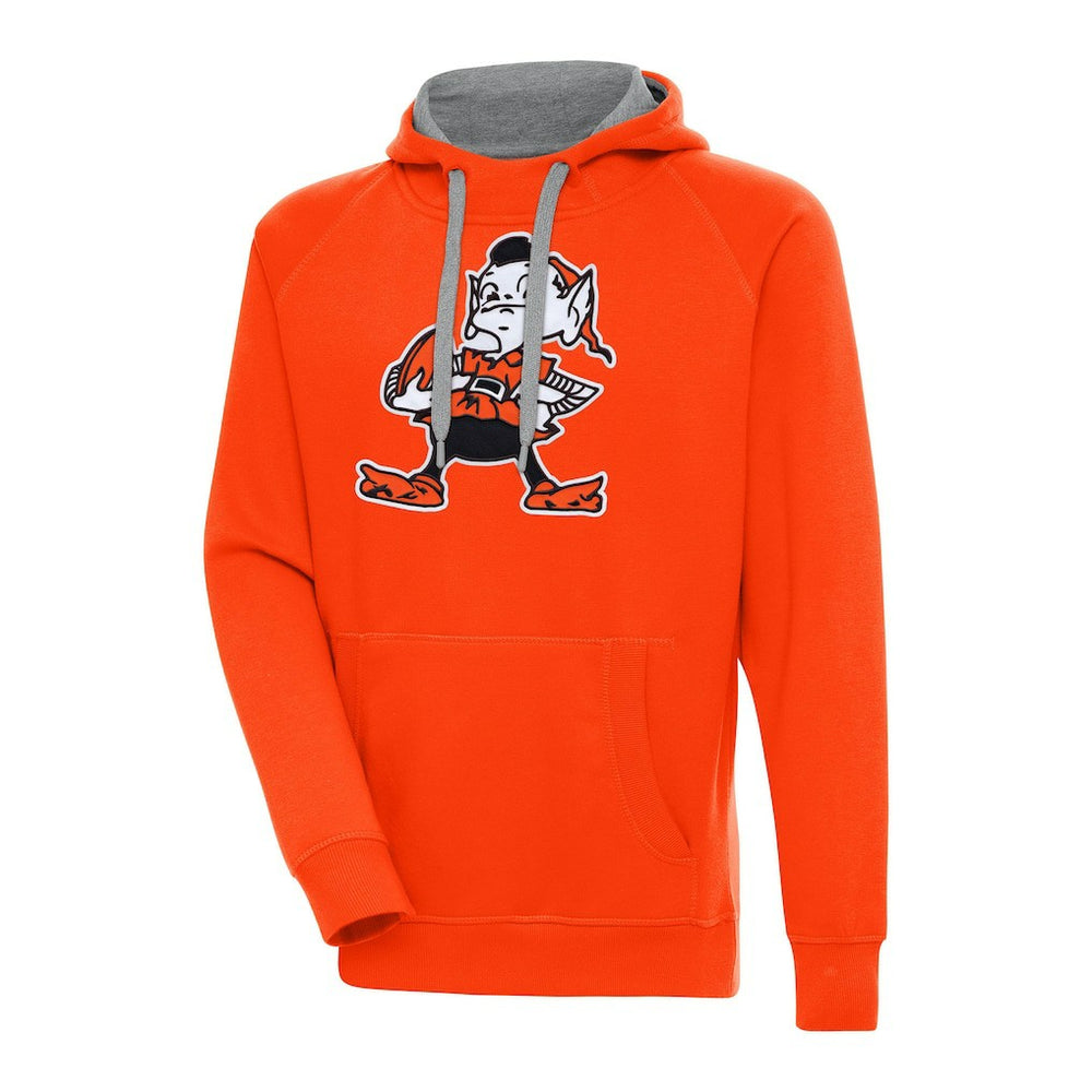 Cleveland Browns Adult Throwback Logo Victory Pullover Hoodie Orange